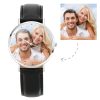 Personalized Picture Leather Strap Photo Watch-Black
